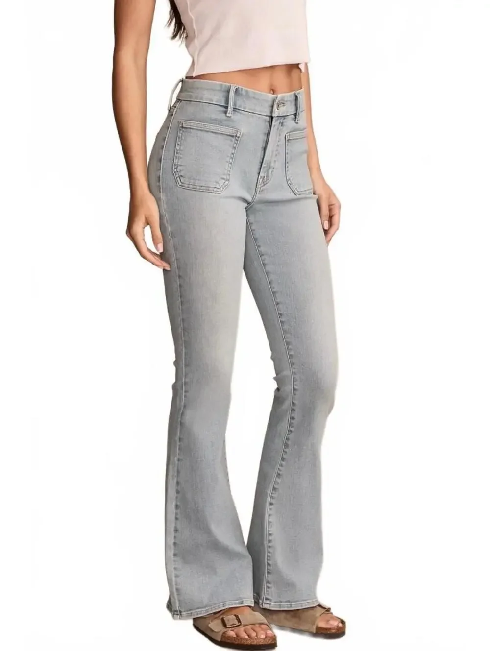 Lucky Brand High Rise Stevie Patch Pocket Flare Jeans NWT Virgo Size 30